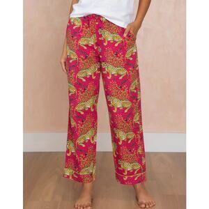Printfresh Organic Cotton Pajama Pants Leopard Jungle Pink Size 1X Lounge